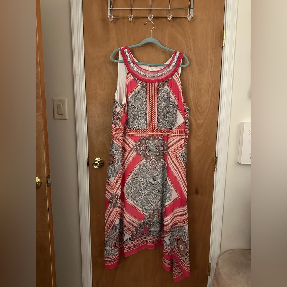 Plus Size Patterned Dress, Size 24W